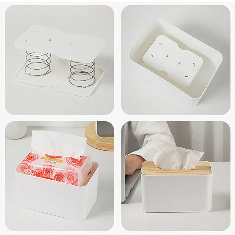 ✨✨Spring Mechanism Tissue Box – Kitchen & Car Use